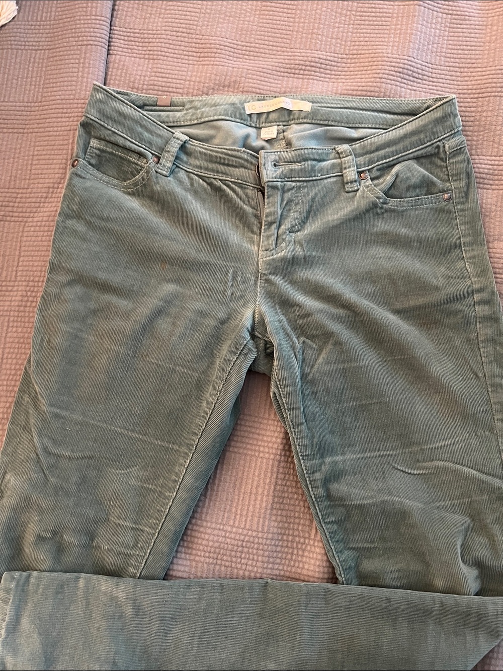 LC Lauren Conrad Skinny Corduroy Jeans in Dusty Teal